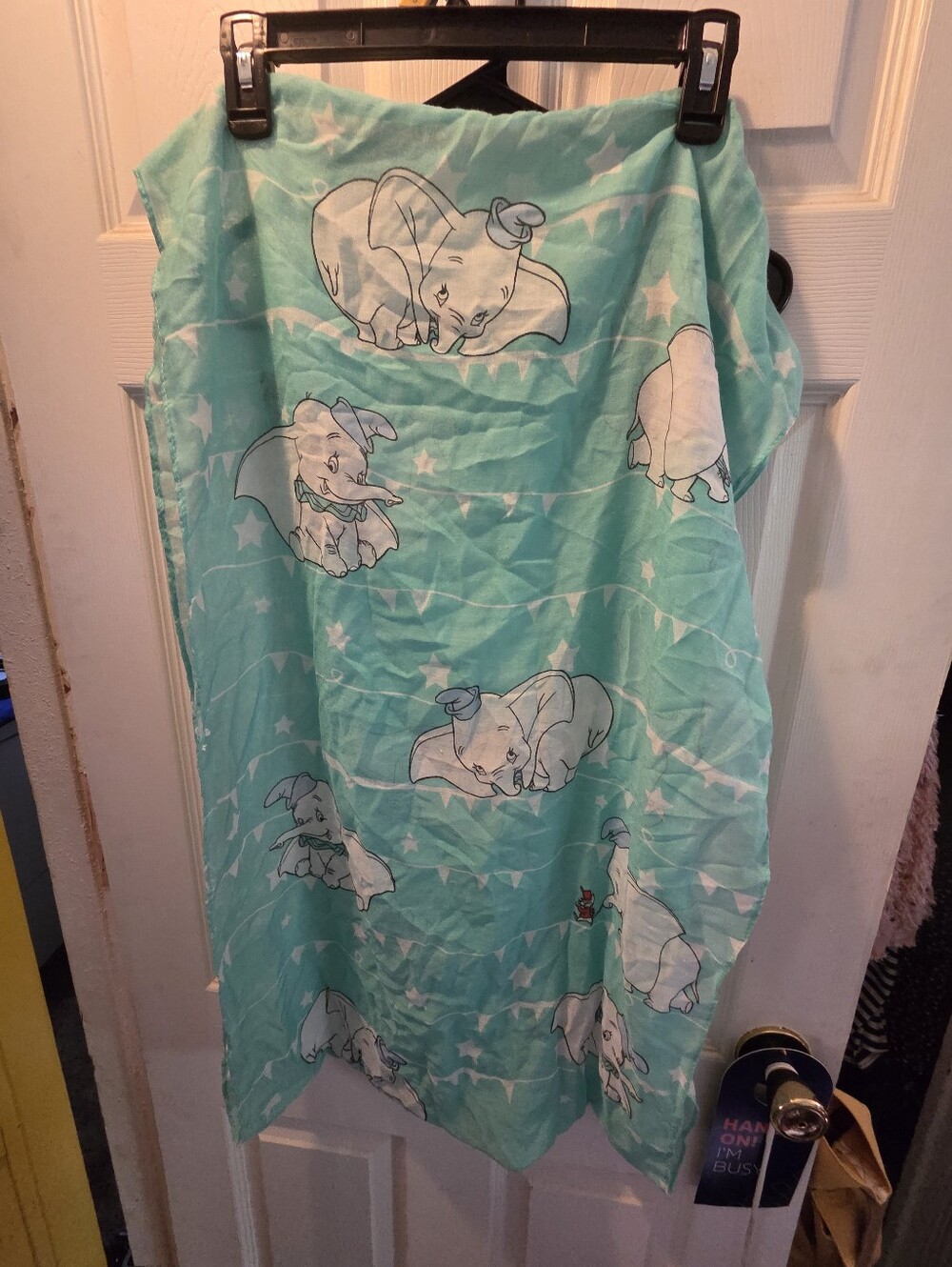 Dumbo Print Aqua Circle Scarf